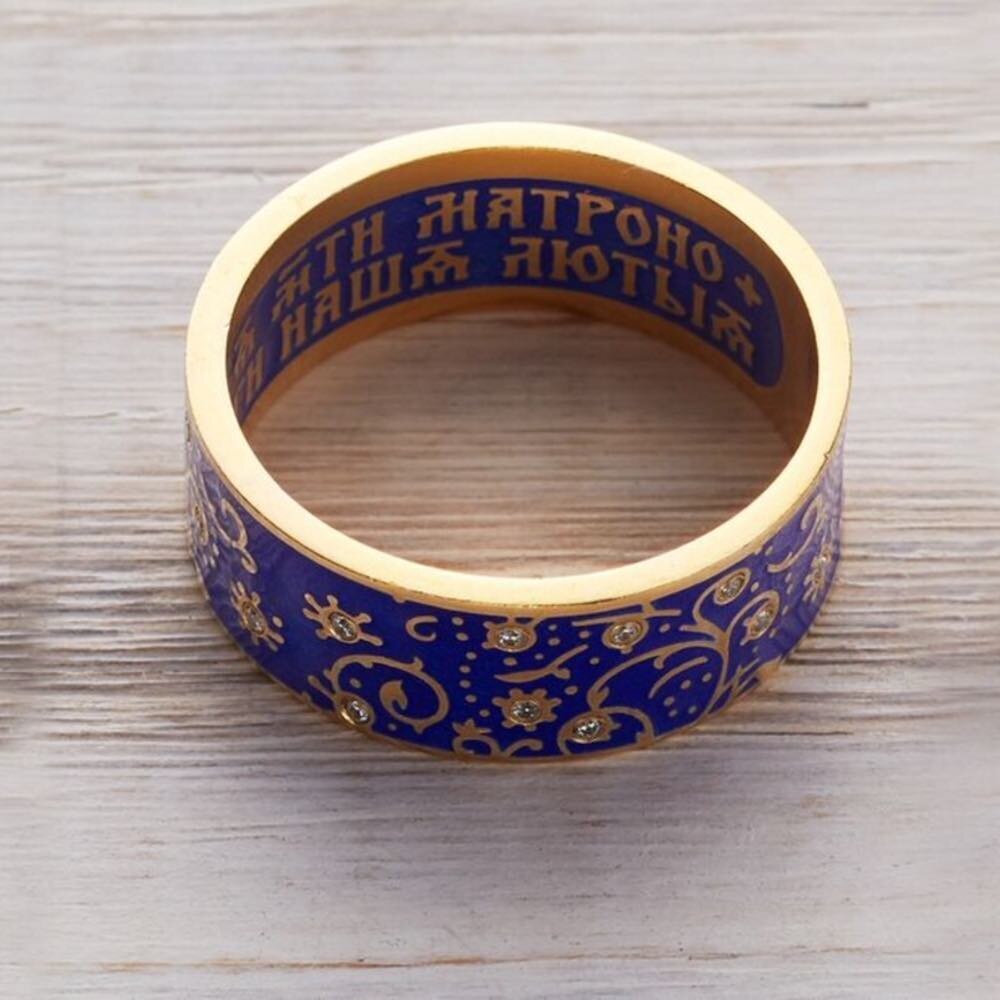 Купить Кольцо из серебра "Святая Матрона Московская" с эмалью (32326)