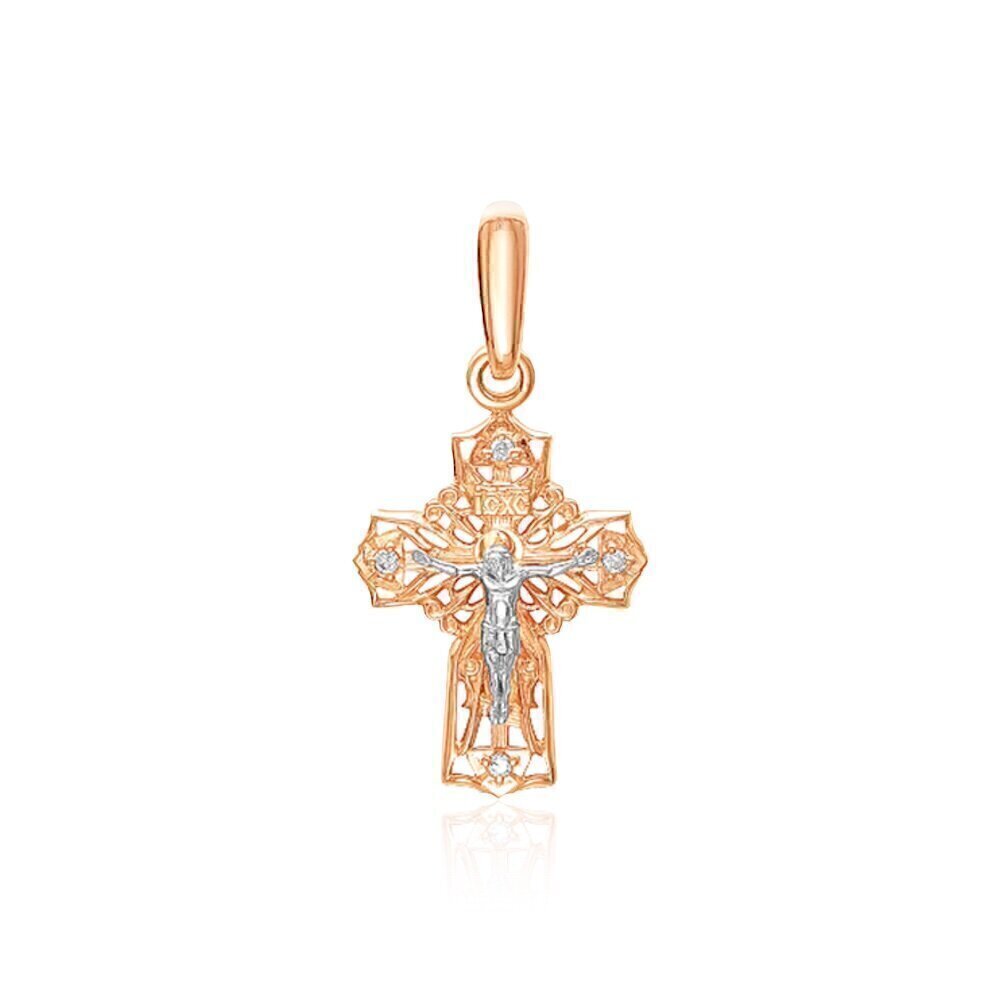 Купить Крест из красного золота с бриллиантами (20211)