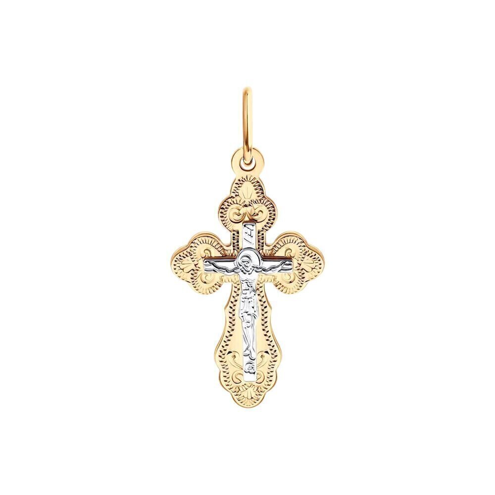Купить Крест из красного золота "Спаси и Сохрани" (41570)