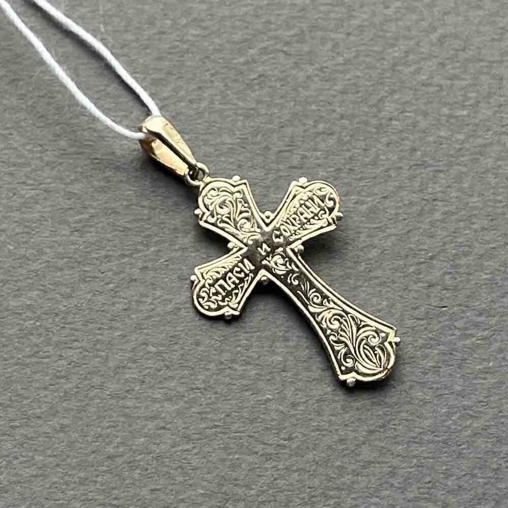 Купить Крест из красного золота "Спаси и Сохрани" (41265)