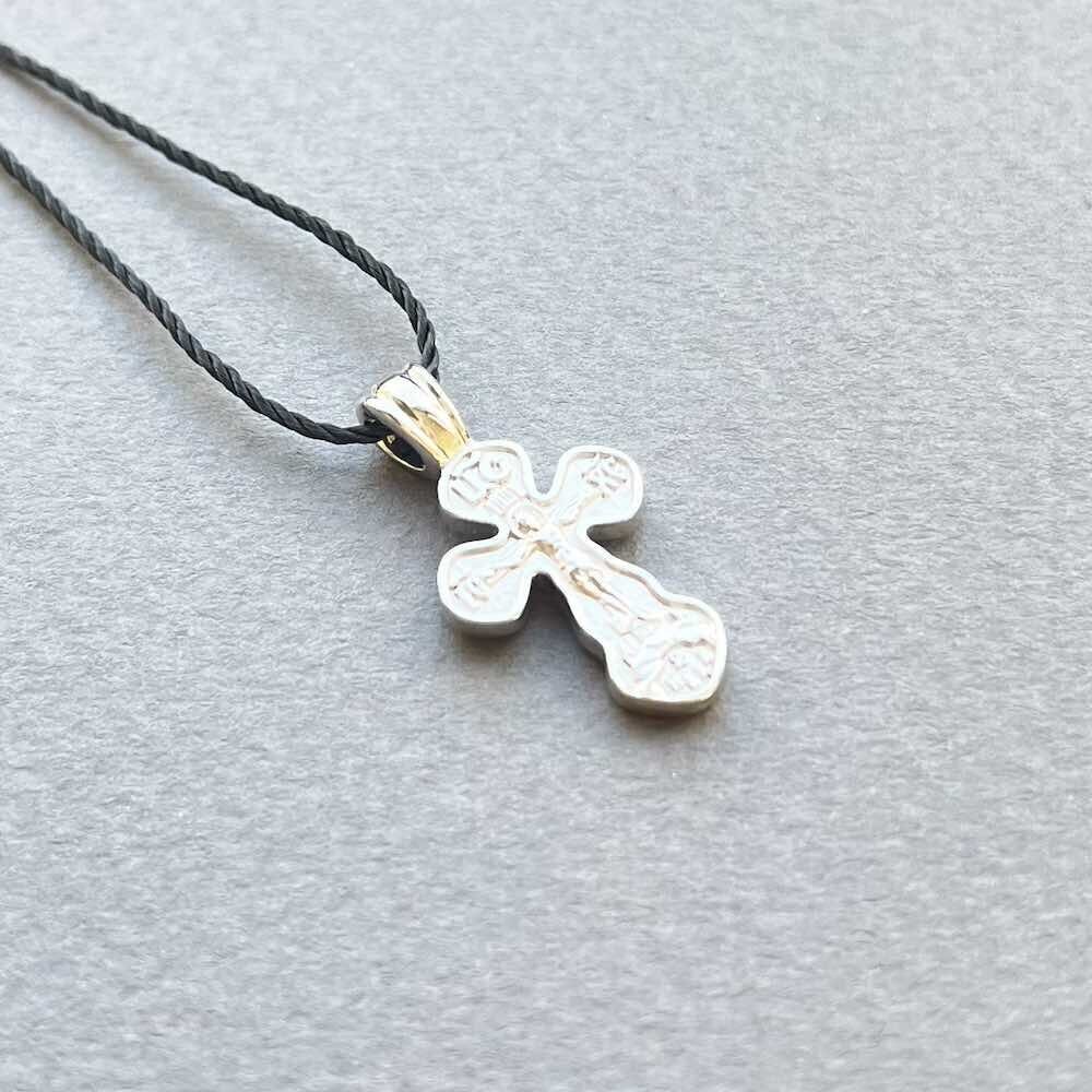 Купить Крест из белого золота "Спаси и Сохрани" (41225)