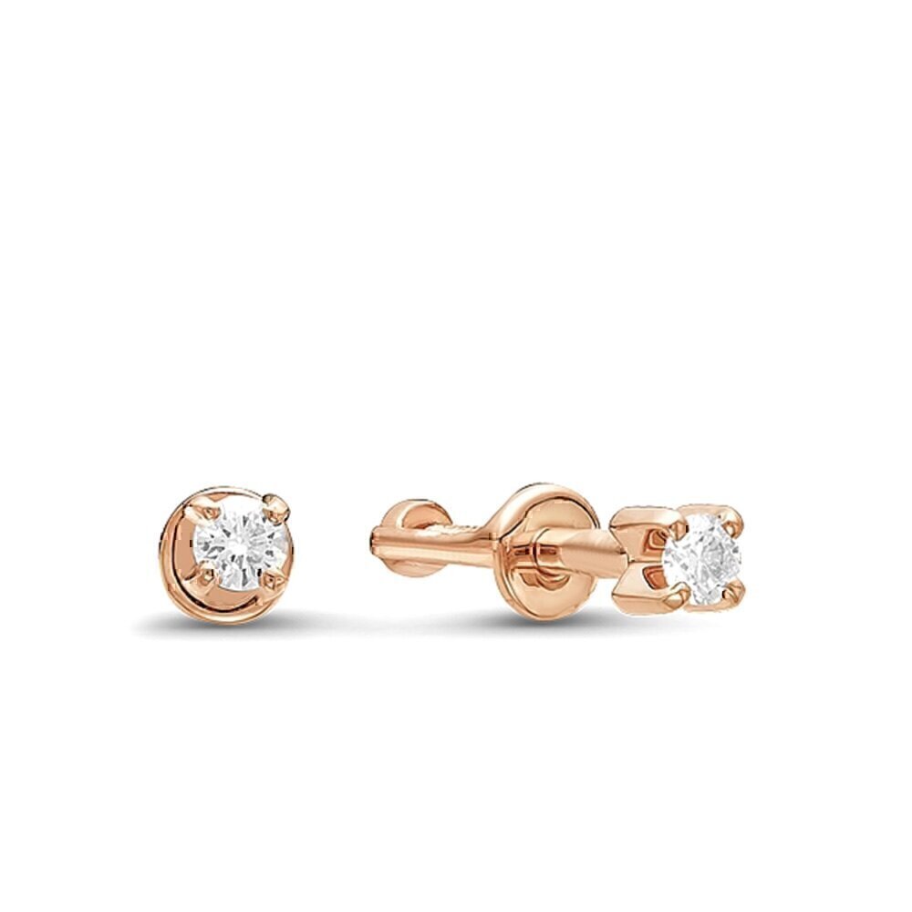 Купить Пусеты из красного золота с бриллиантом (9000)