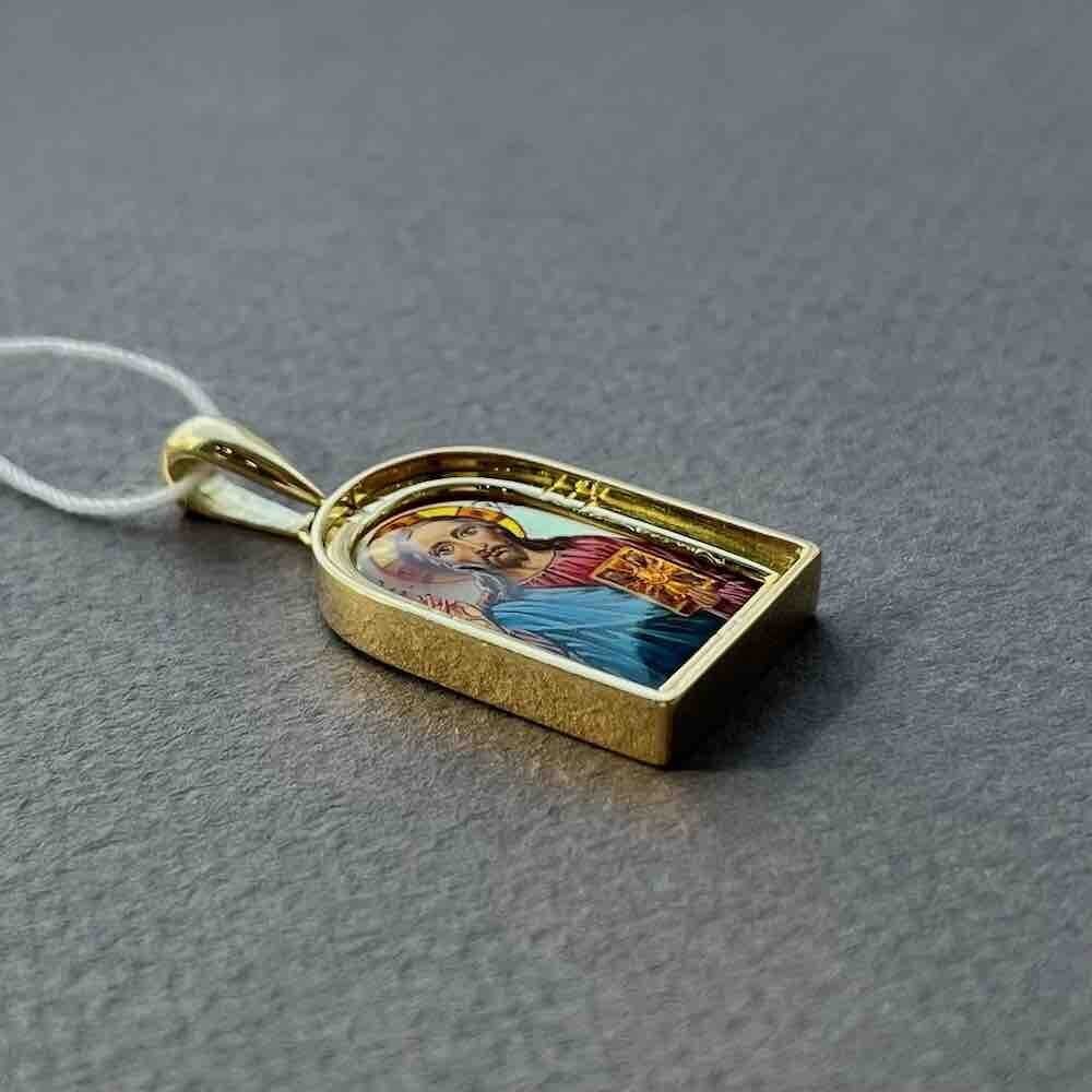 Купить Образ из красного золота "Спаситель" с перламутром (51114)