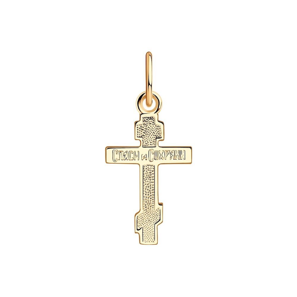 Купить Крест из красного золота "Спаси и Сохрани" (41571)
