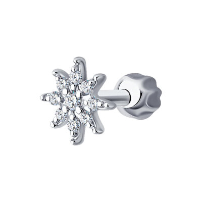 картинка Серьга из белого золота с бриллиантами (71023) 