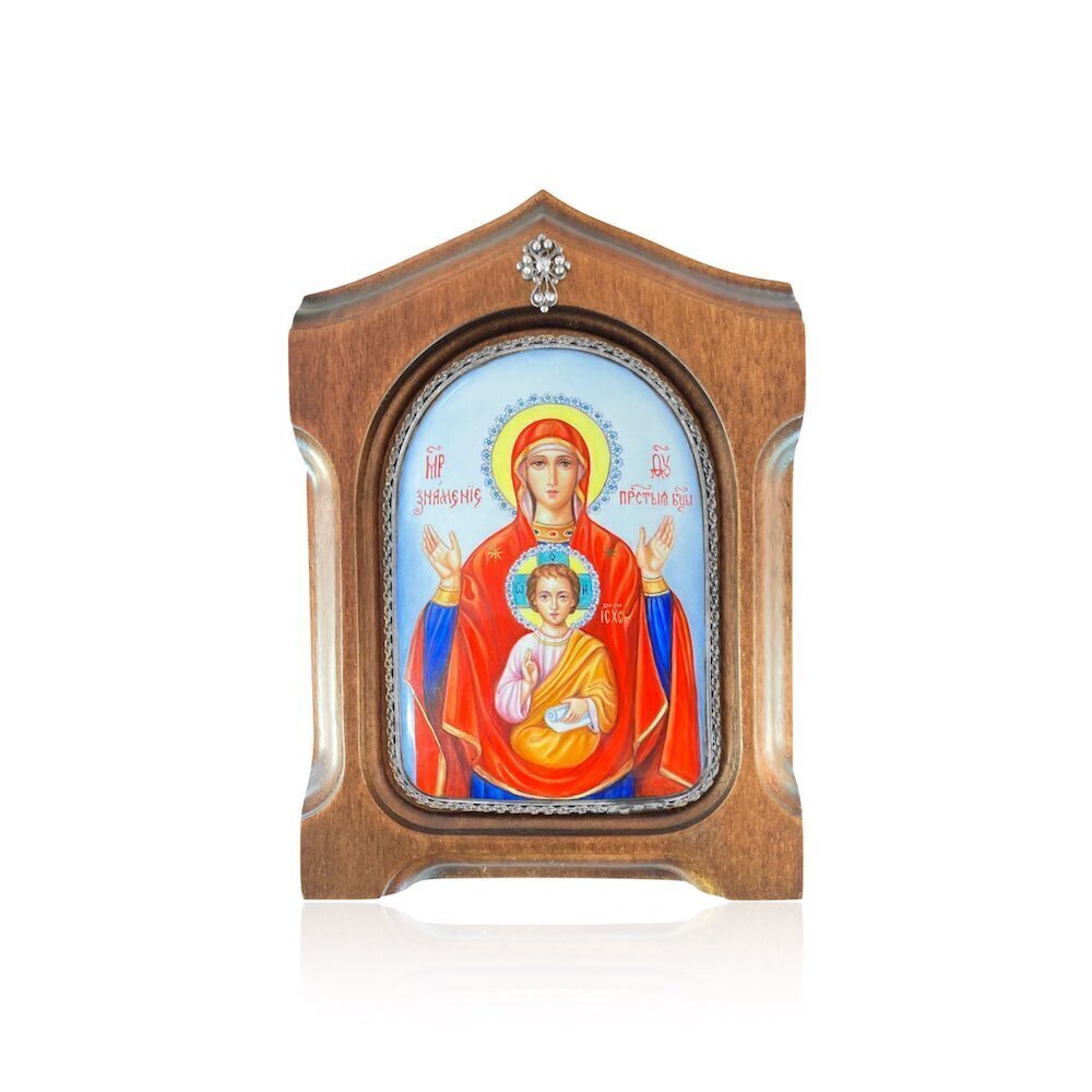 Купить Икона "Божия Матерь Знамение" эмаль финифть (20224)