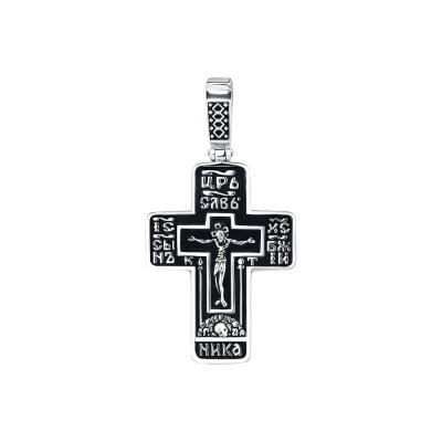 картинка Крест из серебра "Да воскреснет Бог" (42729) 