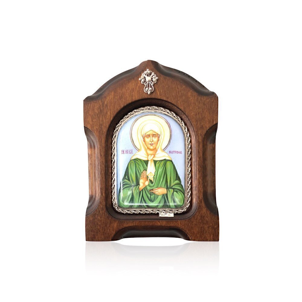 Купить Икона "Святая Матрона Московская" эмаль финифть (20206)