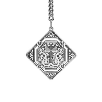 картинка Брелок из серебра с молитвой (81054) 