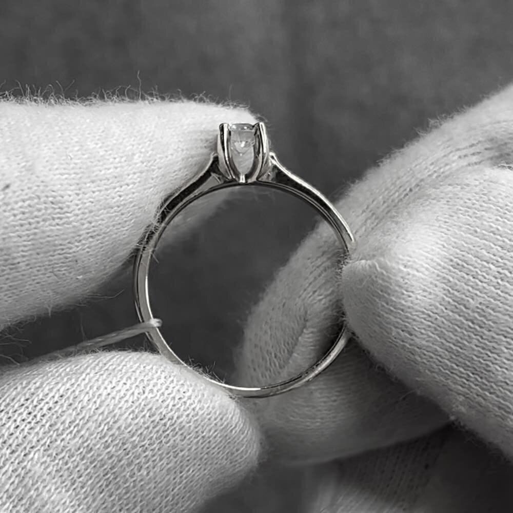 Купить Кольцо из белого золота "Спаси и Сохрани" с бриллиантом (31004)