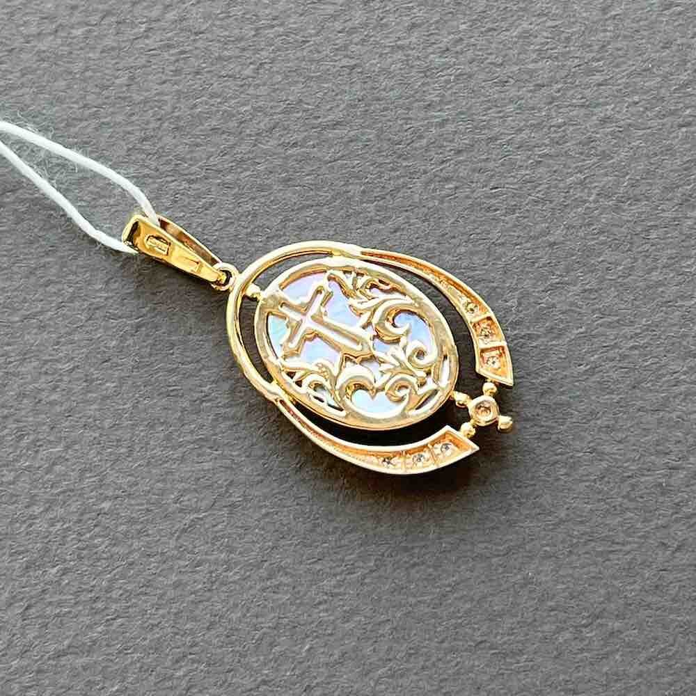 Купить Образ из красного золота "Божия Матерь Скоропослушница" с бриллиантами (51111)