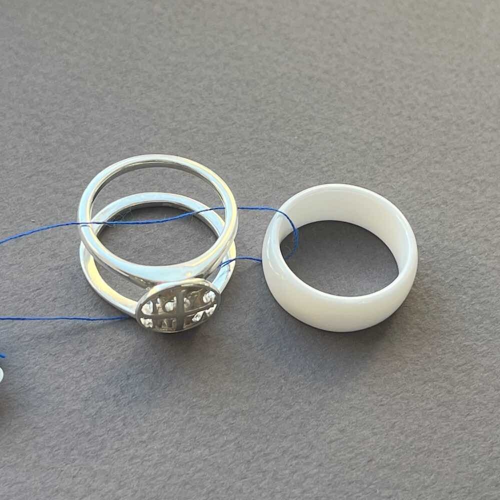 Купить Кольцо разборное из серебра "НИКА" вставка керамика (32379)