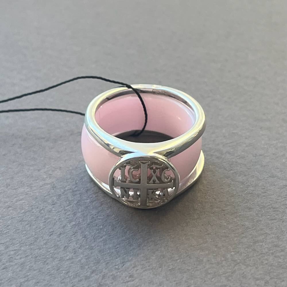 Купить Кольцо разборное из серебра "НИКА" вставка керамика (32381)