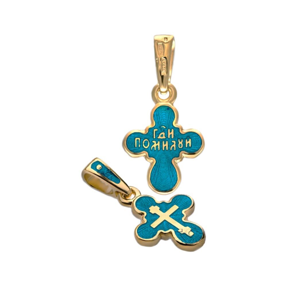 Купить Крест из серебра "Господи Помилуй" с эмалью (42254)