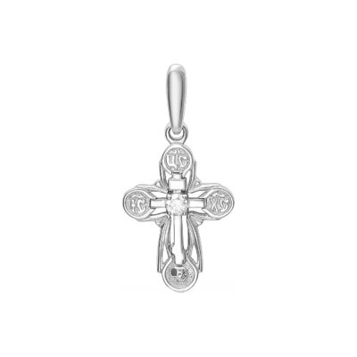 картинка Крест из белого золота с бриллиантом (41218) 