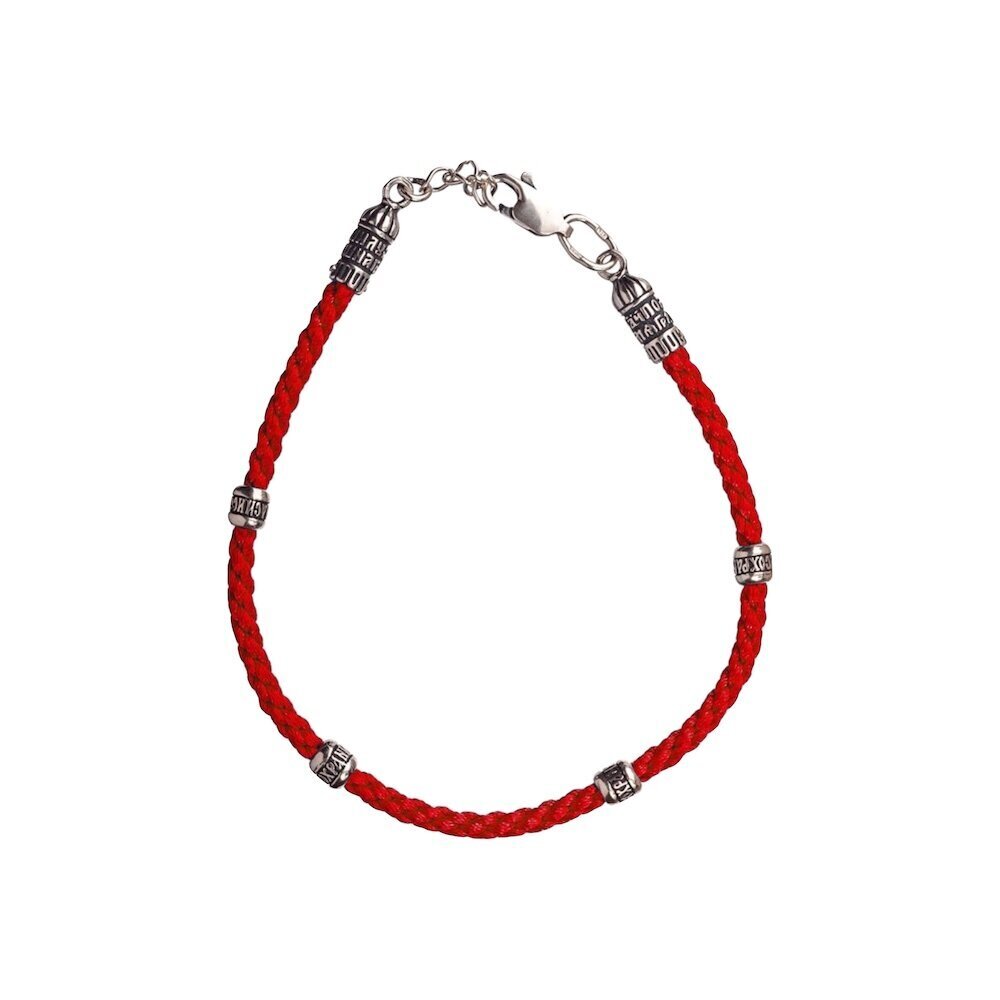 Купить Браслет из шнурка и серебра "Спаси и Сохрани" (12256)