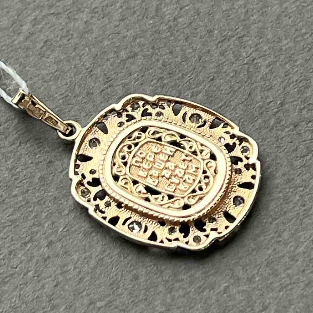 Купить Образ из красного золота "Ангел Хранитель" с цирконами (51037)