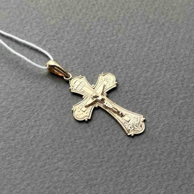 картинка Крест из красного золота "Спаси и Сохрани" (41265) 