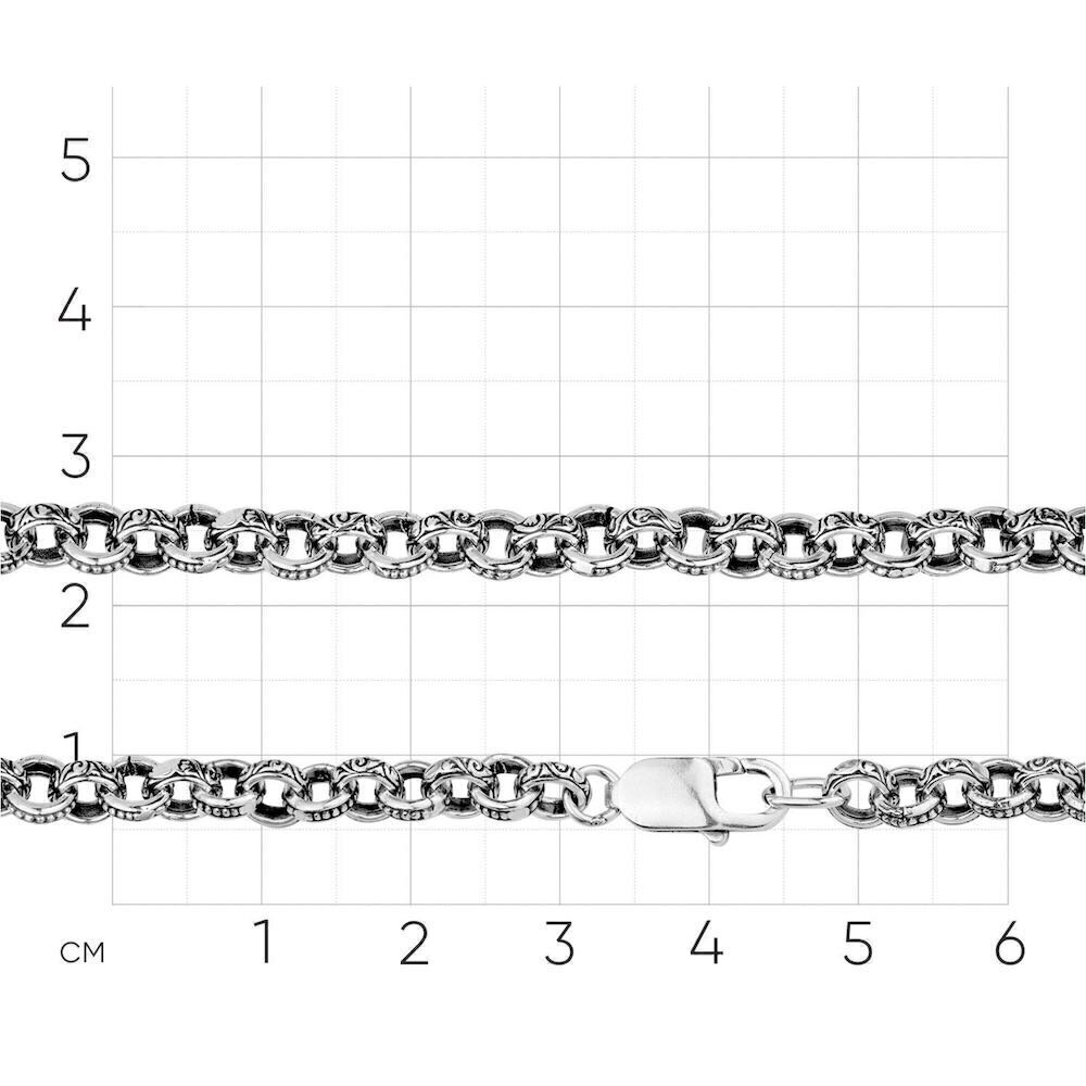 Купить Браслет литой из серебра с узорами на звенья (12429)