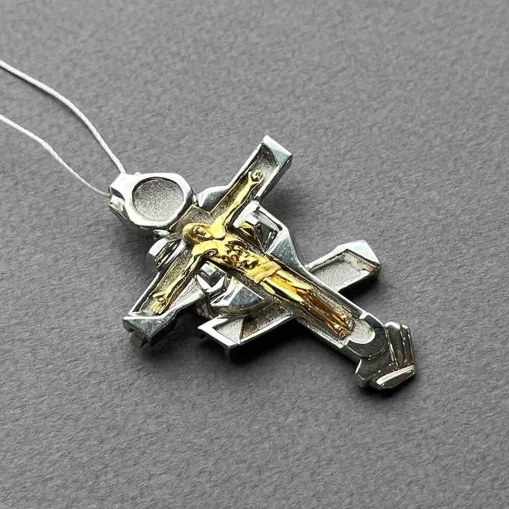 Купить Крест большой из серебра "Сердце Христа" (42452)