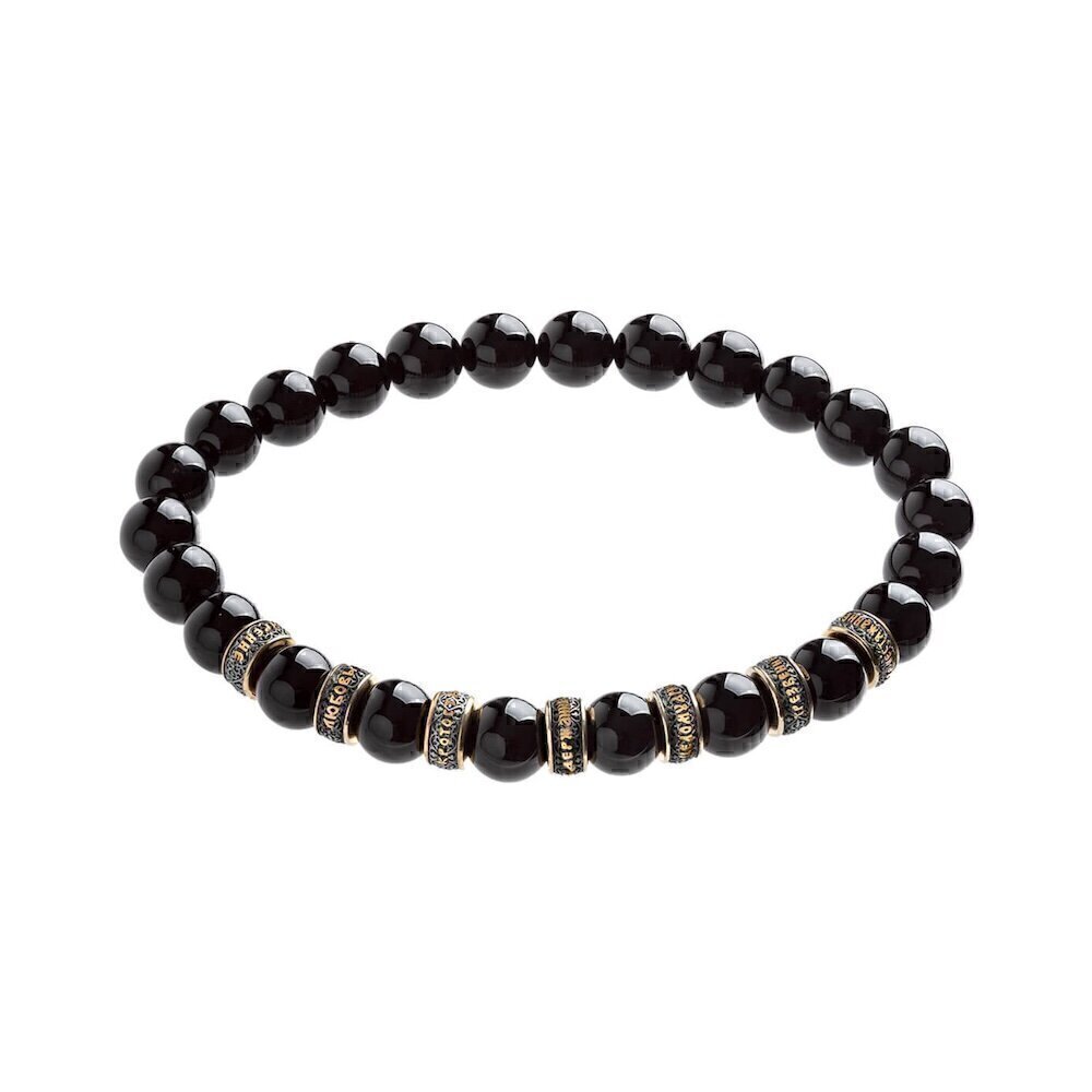 Купить Браслет из оникса "Семь Добродетелей" с бусинами из серебра (12239)