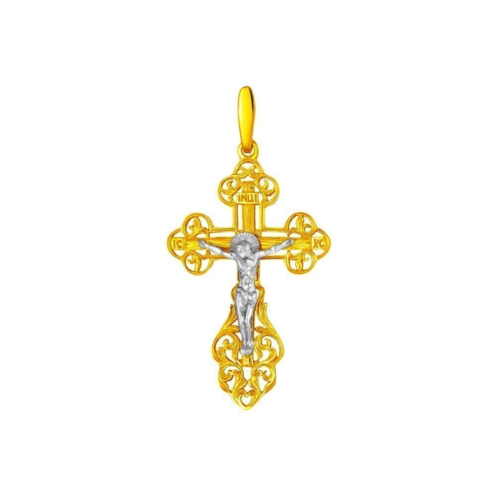Купить Крест из желтого золота "Спаси и Сохрани" (41008)