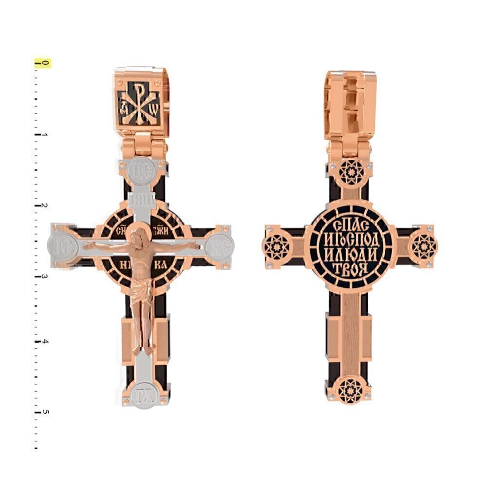 Купить Крест из красного золота "Распятие Христа" (22535)