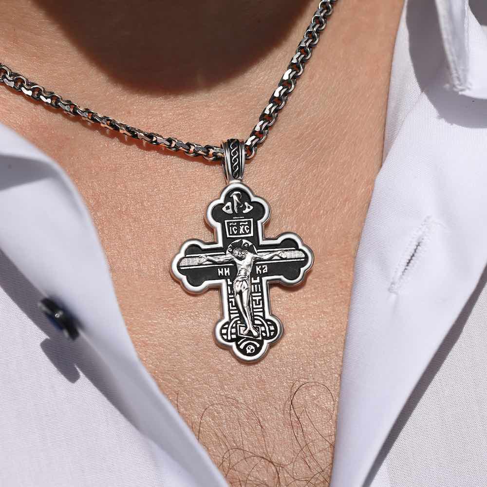 Купить Крест из серебра "Богородица" (42725)