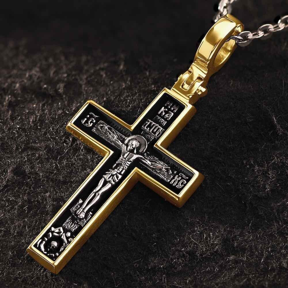 Купить Крест из серебра "Да воскреснет Бог" (42726)