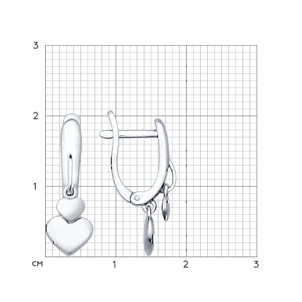 Купить Серьги из серебра "Сердца" (9260)