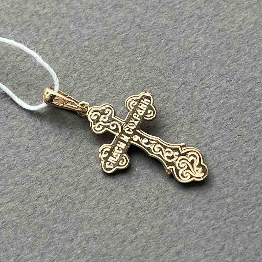 Купить Крест из красного золота "Спаси и Сохрани" (41328)