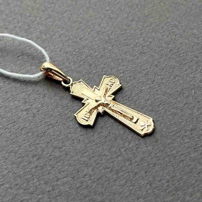 картинка Крест из красного золота "Спаси и Сохрани" (41264) 