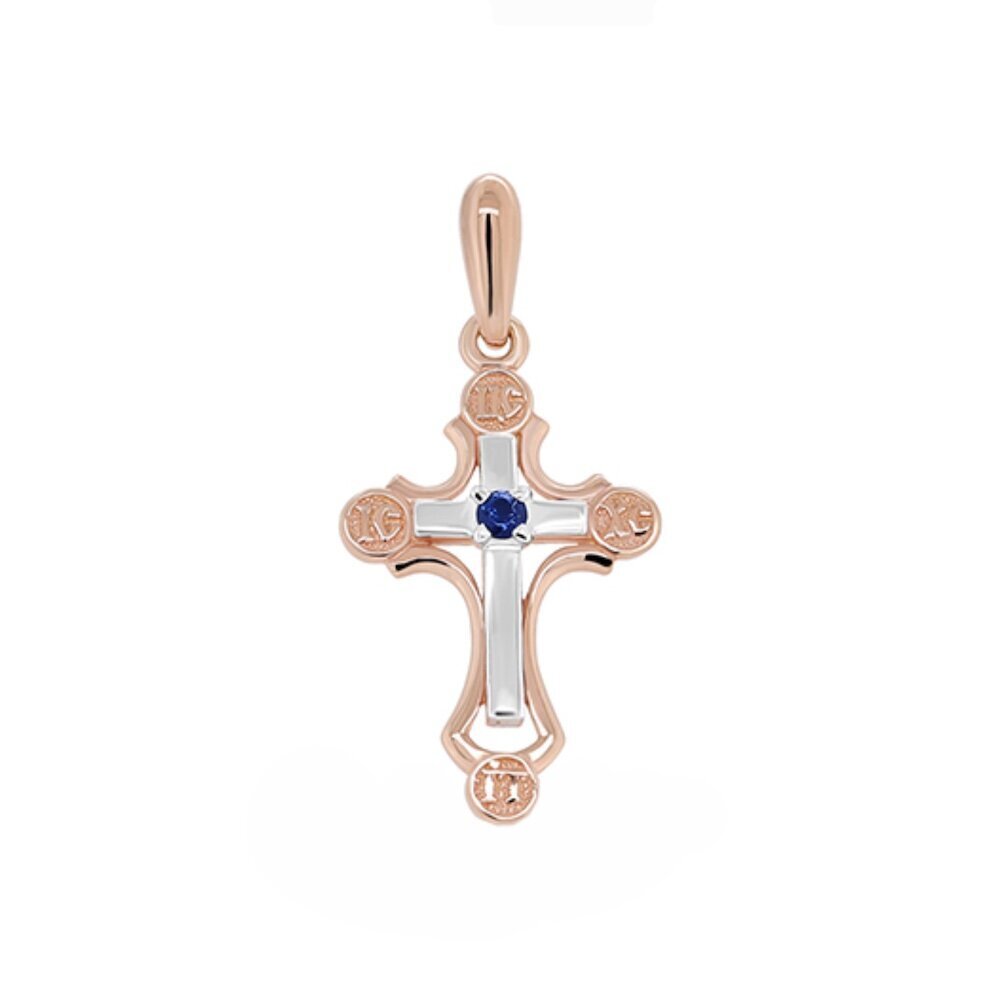 Купить Крест из серебра "Спаси и Сохрани" с фианитом (42779)