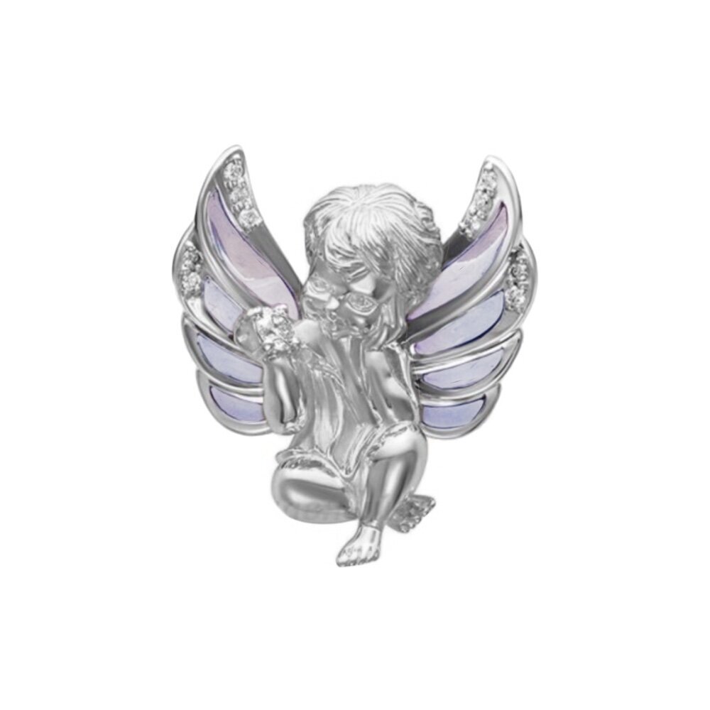 Купить Подвеска из белого золота "Ангелочек" с бриллиантами (51068)