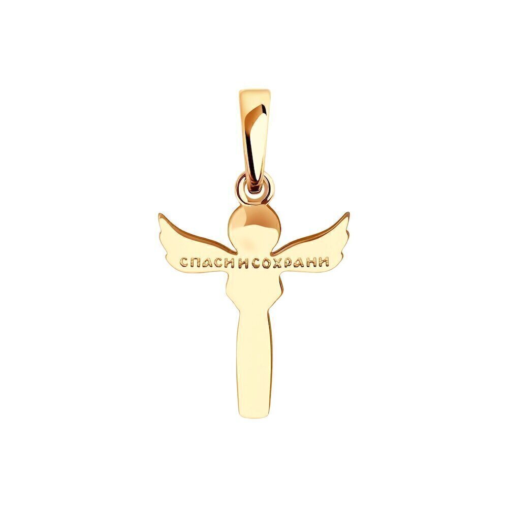 Купить Подвеска из красного золота "Ангел Хранитель" с фианитом (51090)