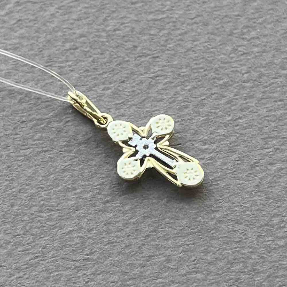 Купить Крест из желтого золота с бриллиантом (41531)