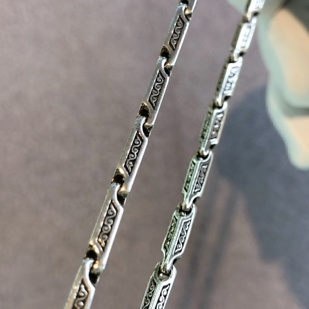 Купить Цепь литая из серебра с узором (92289)