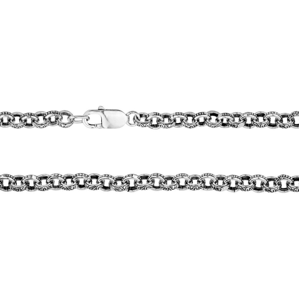 Купить Браслет литой из серебра с узорами на звенья (12429)