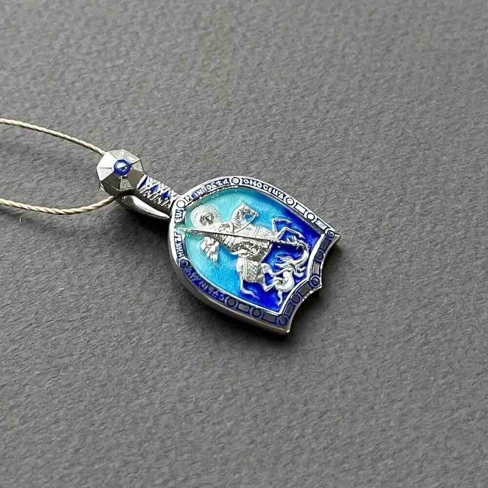 Купить Образ из серебра "Святой Георгий Победоносец" с эмалью (52881)