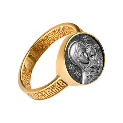 картинка Кольцо из серебра "Божия Матерь Казанская" (32329) 