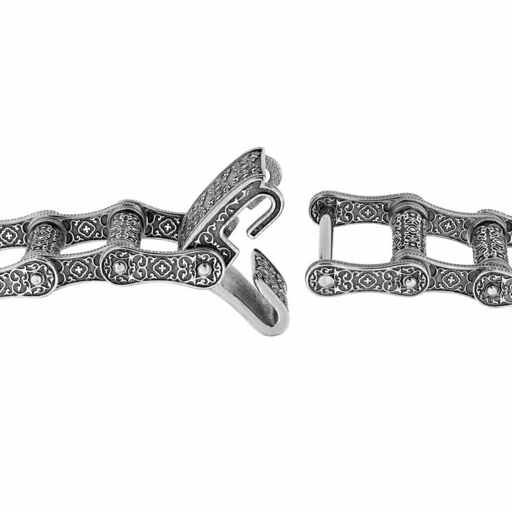 Купить Браслет литой из серебра "Псалом 90" (12434)