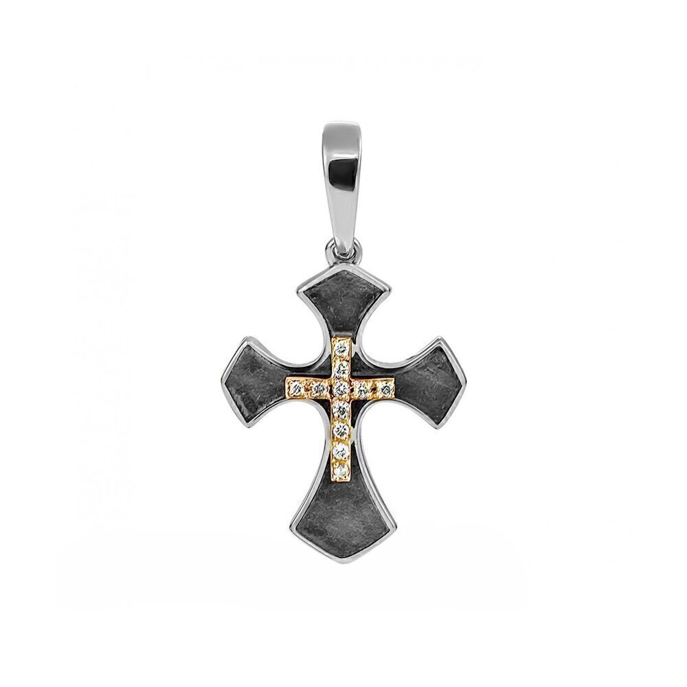 Купить Крест из серебра "Спаси и Сохрани" с бриллиантами (42766)