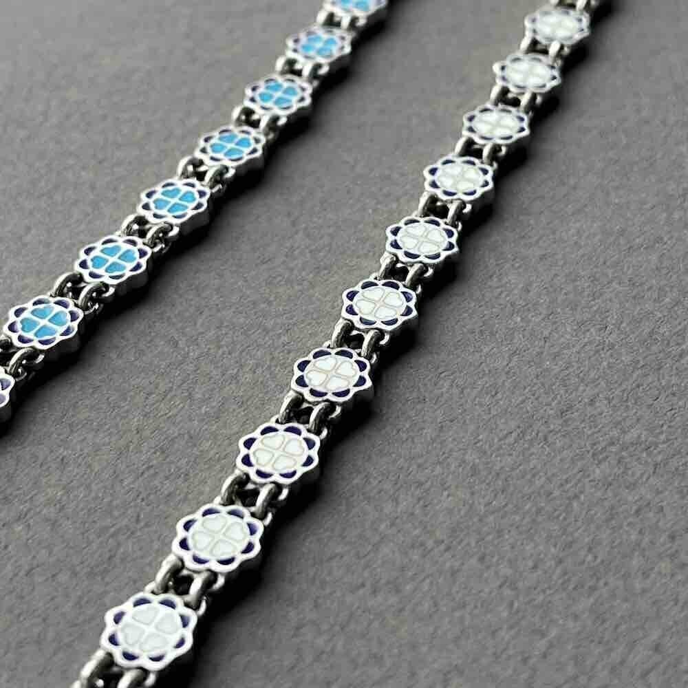 Купить Цепь из серебра с эмалью (92078)