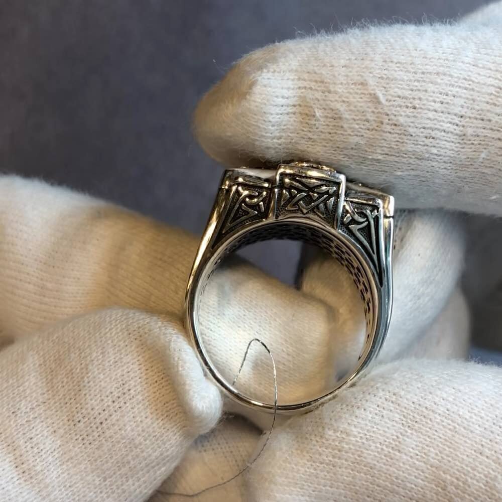 Купить Кольцо из серебра "Апостол" с агатом (32234)