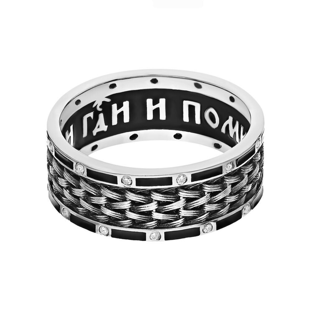 Купить Кольцо из серебра "Спаси Господи и помилуй" с фианитами (32345)