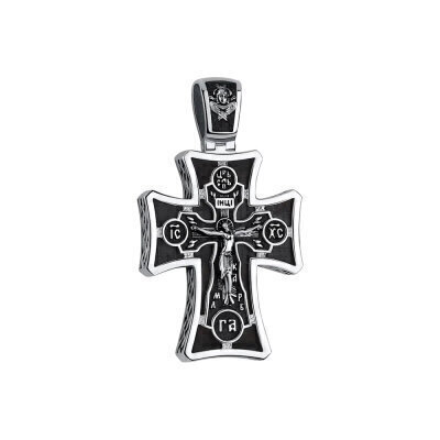 картинка Крест из дерева граб и серебра (42664) 