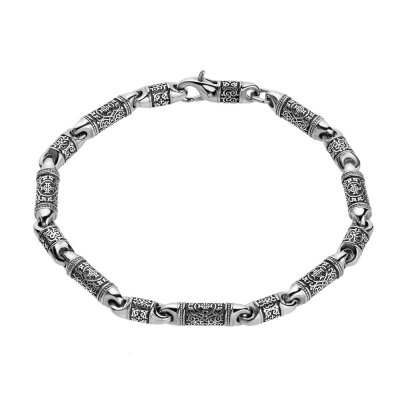 картинка Браслет литой из серебра "Господи Спаси и Сохрани" (12446) 