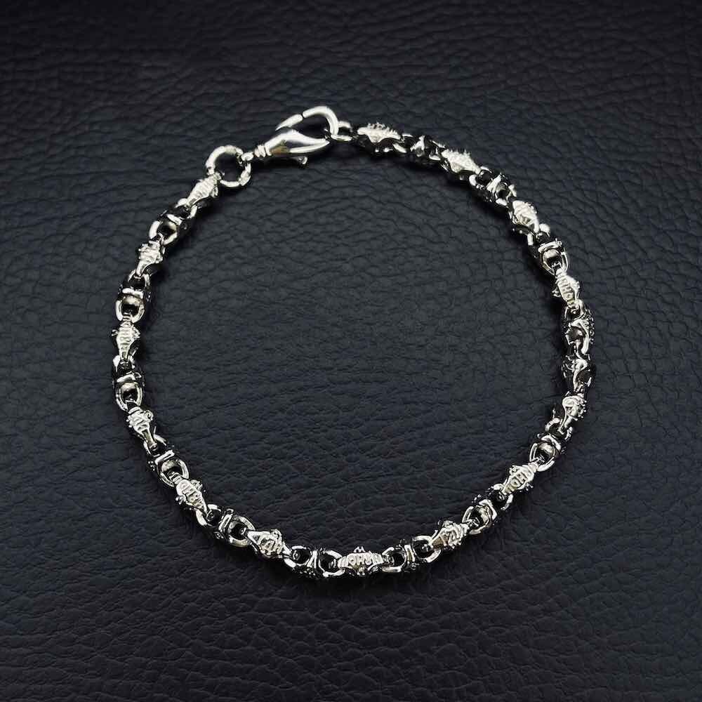 Купить Браслет литой из белого золота "Господи помилуй" (11002)