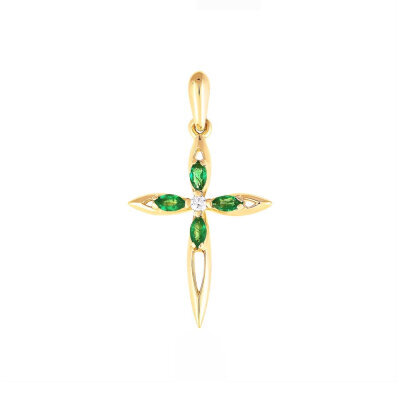 картинка Крест из серебра с фианитами (42986) 