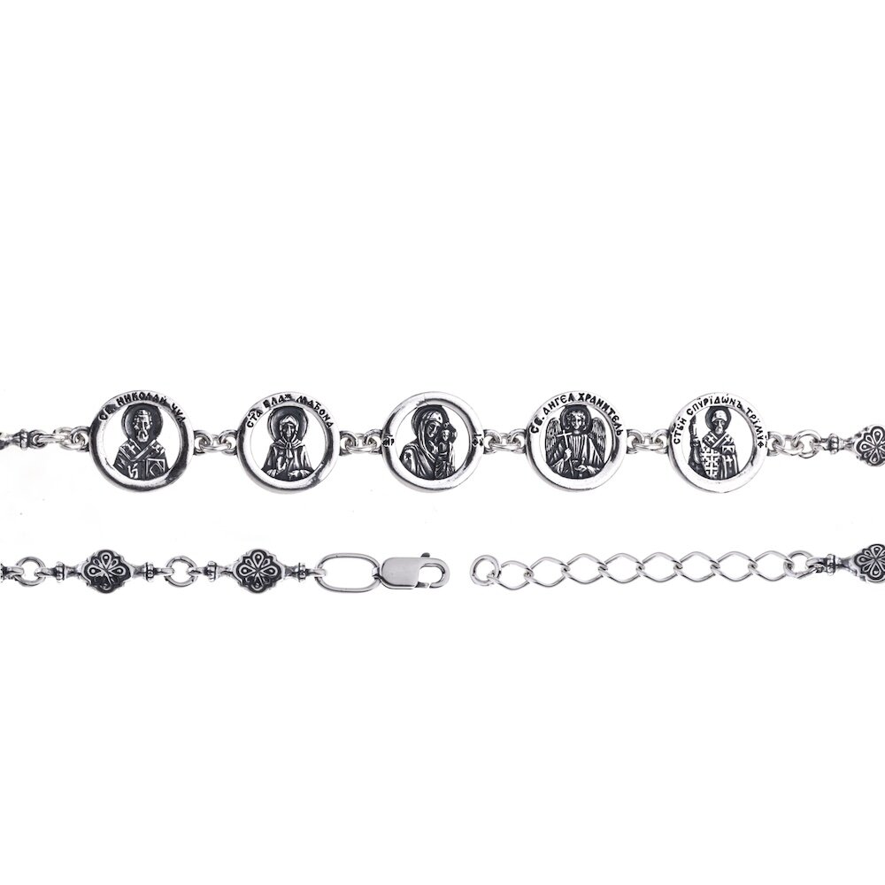 Купить Браслет из серебра "Лики Святых" (12250)